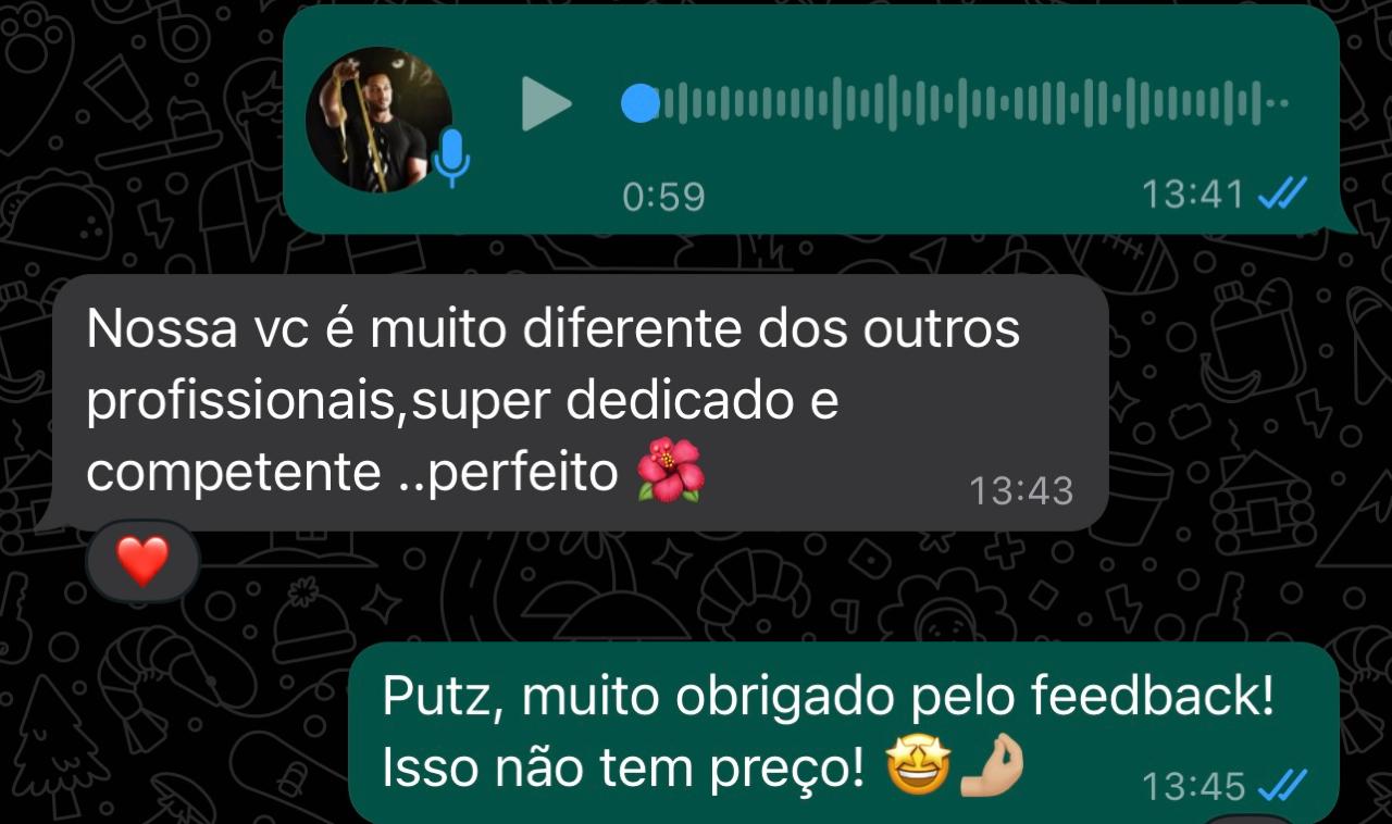 Prints de conversas com depoimentos reais de alunas DFTEAM