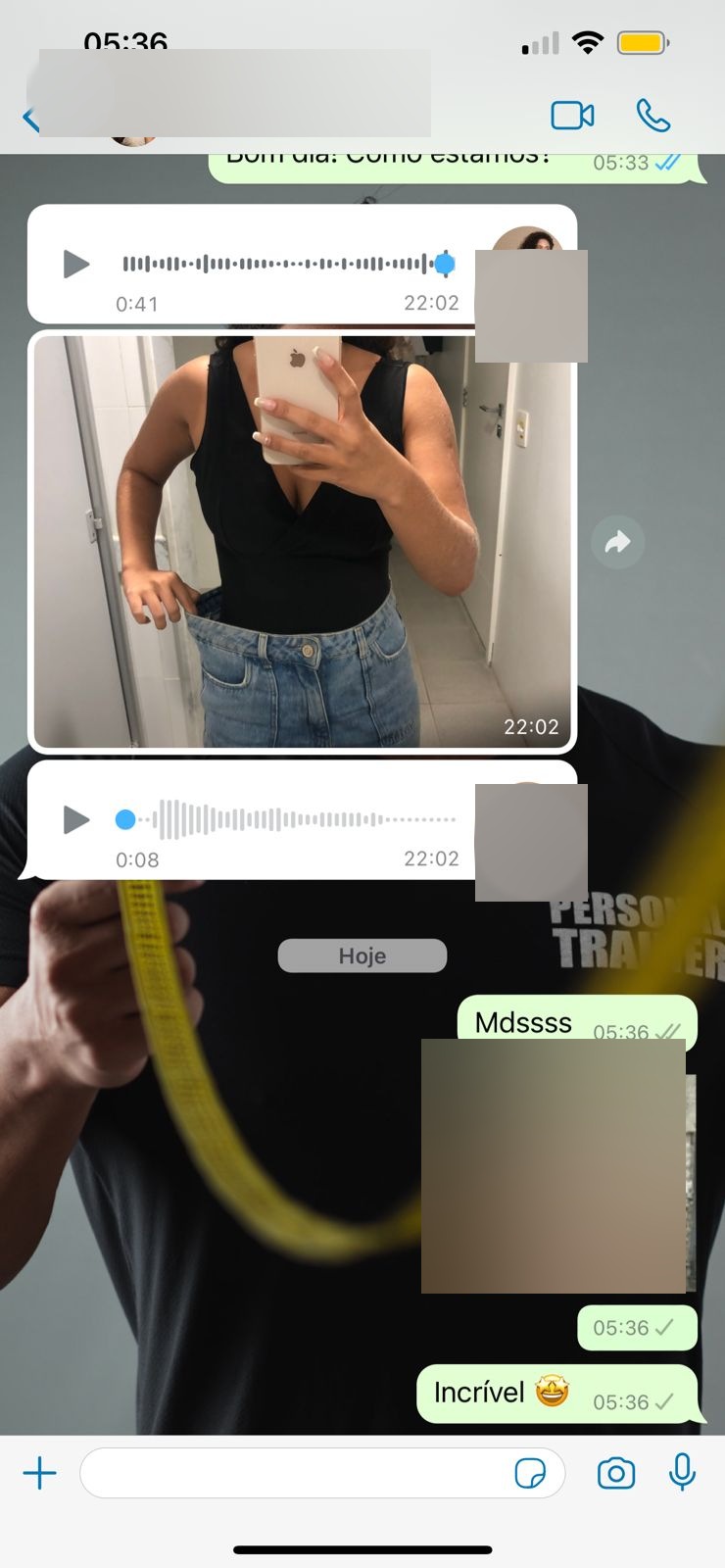 Print de conversa com depoimento real de aluna DFTEAM