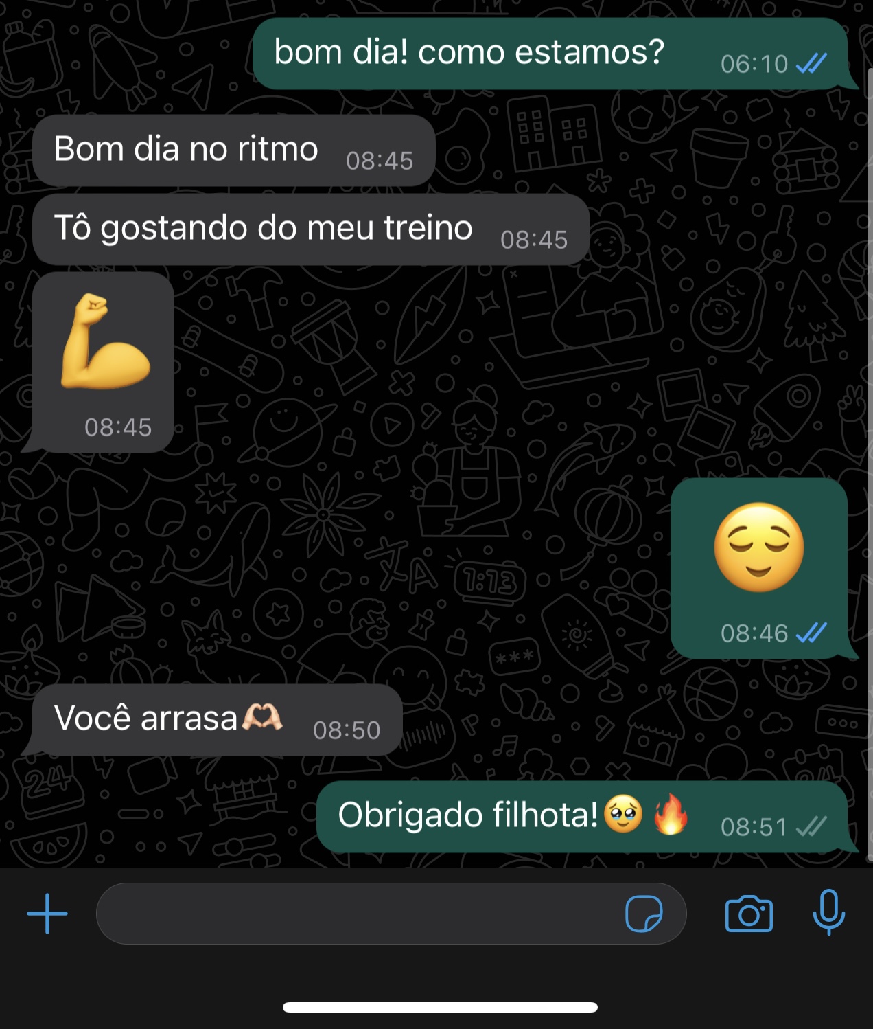 Print de conversa com depoimento real de aluna DFTEAM